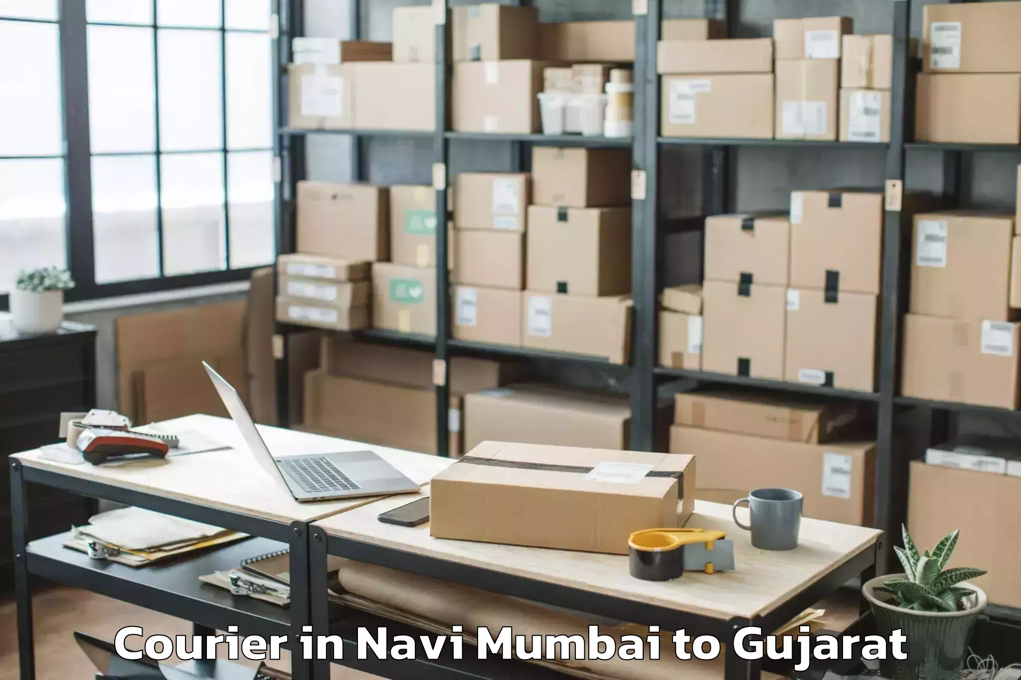 Reliable Navi Mumbai to Wadhwan Courier